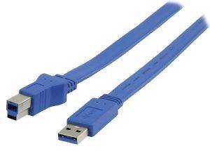 VALUELINE VLCP61105L20 USB A MALE TO USB B MALE FLAT CABLE 2M