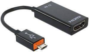 DELOCK 65468 ADAPTER SLIMPORT/MYDP MALE TO HDMI FEMALE + USB MICRO-B FEMALE