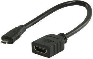 VALUELINE VLVP34790B02 HIGH SPEED HDMI ADAPTER HDMI MICRO TO HDMI FEMALE 0.20M VALUELINE VLVP34790B02 HIGH SPEED HDMI ADAPTER HDMI MICRO TO HDMI FEMALE 0.20M