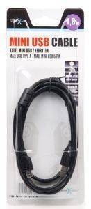 NATEC NKA-0432 MINI USB2.0 CABLE AM-BM5P 1.8M BLACK NATEC NKA-0432 MINI USB2.0 CABLE AM-BM5P 1.8M BLACK
