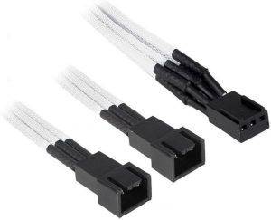 NZXT 3-PIN Y-CABLE 30CM BLACK HSG - SLEEVED WHITE