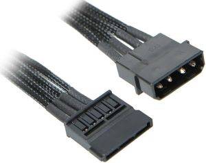 NZXT MOLEX TO 1X SATA ADAPTER 45CM BLACK HSG - SLEEVED BLACK