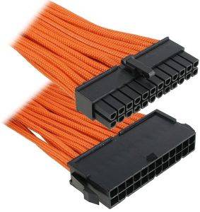 BITFENIX 24-PIN ATX EXTENSION 30CM - SLEEVED ORANGE/BLACK