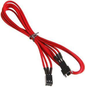 BITFENIX 3-PIN EXTENSION 60CM - SLEEVED RED/BLACK BITFENIX 3-PIN EXTENSION 60CM - SLEEVED RED/BLACK