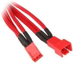 BITFENIX 3-PIN EXTENSION 90CM - SLEEVED RED/RED BITFENIX 3-PIN EXTENSION 90CM - SLEEVED RED/RED