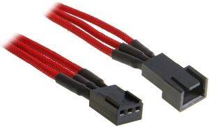 BITFENIX 3-PIN EXTENSION 90CM - SLEEVED RED/BLACK
