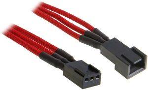BITFENIX 3-PIN EXTENSION 90CM - SLEEVED RED/BLACK BITFENIX 3-PIN EXTENSION 90CM - SLEEVED RED/BLACK
