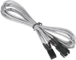 BITFENIX 3-PIN EXTENSION 90CM - SLEEVED SILVER/BLACK BITFENIX 3-PIN EXTENSION 90CM - SLEEVED SILVER/BLACK