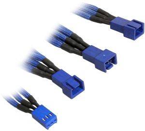 BITFENIX 3-PIN TO 3X 3-PIN ADAPTER 60CM - SLEEVED BLUE/BLUE