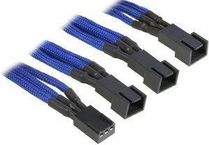 BITFENIX 3-PIN TO 3X 3-PIN ADAPTER 60CM - SLEEVED BLUE/BLACK