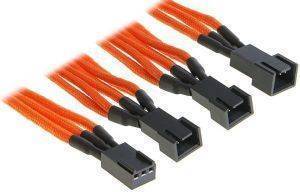 BITFENIX 3-PIN TO 3X 3-PIN ADAPTER 60CM - SLEEVED ORANGE/BLACK