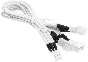 BITFENIX 3-PIN TO 3X 3-PIN ADAPTER 60CM - SLEEVED WHITE/WHITE