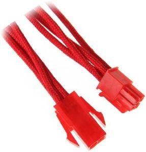 BITFENIX 4-PIN ATX12V EXTENSION 45CM - SLEEVED RED/RED