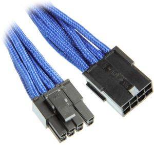 BITFENIX 6+2-PIN PCIE EXTENSION 45CM - SLEEVED BLUE/BLACK BITFENIX 6+2-PIN PCIE EXTENSION 45CM - SLEEVED BLUE/BLACK