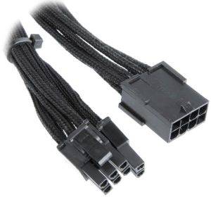 BITFENIX 6+2-PIN PCIE EXTENSION 45CM - SLEEVED BLACK/BLACK BITFENIX 6+2-PIN PCIE EXTENSION 45CM - SLEEVED BLACK/BLACK
