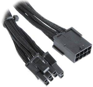 BITFENIX 6+2-PIN PCIE EXTENSION 45CM - SLEEVED BLACK/BLACK