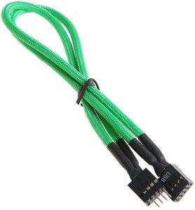 BITFENIX INTERNAL USB EXTENSION 30CM - SLEEVED GREEN/BLACK BITFENIX INTERNAL USB EXTENSION 30CM - SLEEVED GREEN/BLACK