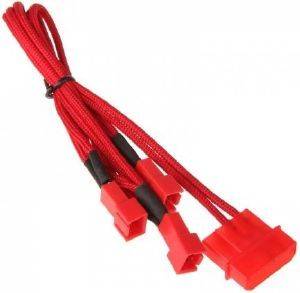 BITFENIX MOLEX TO 3X 3-PIN 5V ADAPTER 20CM - SLEEVED RED/RED