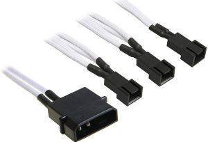 BITFENIX MOLEX TO 3X 3-PIN 5V ADAPTER 20CM - SLEEVED WHITE/BLACK