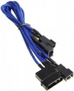 BITFENIX MOLEX TO 3X 3-PIN ADAPTER 20CM - SLEEVED BLUE/BLACK BITFENIX MOLEX TO 3X 3-PIN ADAPTER 20CM - SLEEVED BLUE/BLACK