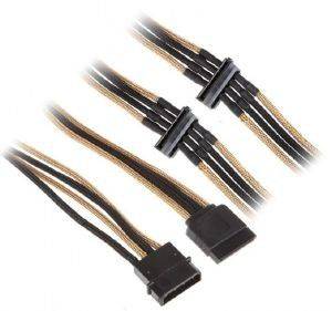 BITFENIX MOLEX TO 3X MOLEX ADAPTER 55CM - SLEEVED GOLD/BLACK