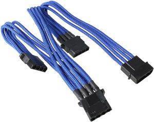 BITFENIX MOLEX TO 3X MOLEX ADAPTER 55CM - SLEEVED BLUE/BLACK