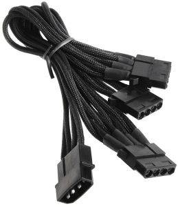 BITFENIX MOLEX TO 3X MOLEX ADAPTER 55CM - SLEEVED BLACK/BLACK