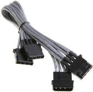 BITFENIX MOLEX TO 3X MOLEX ADAPTER 55CM - SLEEVED SILVER/BLACK