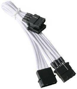 BITFENIX MOLEX TO 3X MOLEX ADAPTER 55CM - SLEEVED WHITE/BLACK