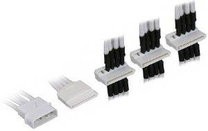 BITFENIX MOLEX TO 4X SATA ADAPTER 20CM - SLEEVED WHITE/WHITE