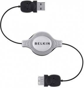 BELKIN F3U134CP1MRTC RETRACTABLE USB2.0 EXTENSION CABLE 1M BELKIN F3U134CP1MRTC RETRACTABLE USB2.0 EXTENSION CABLE 1M