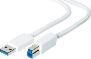 BELKIN F3U159CP3MWHT USB3.0 A/B DEVICE CABLE 3M WHITE BELKIN F3U159CP3MWHT USB3.0 A/B DEVICE CABLE 3M WHITE