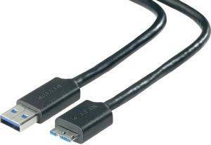 BELKIN F3U166CP0.9M USB3.0 MICRO-B CABLE PRO 0.9M BLACK BELKIN F3U166CP0.9M USB3.0 MICRO-B CABLE PRO 0.9M BLACK