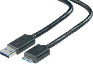 BELKIN F3U166CP0.9M USB3.0 MICRO-B CABLE PRO 0.9M BLACK