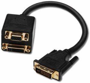 LAMTECH LAM298564 DVI Y SPLITTER CABLE DVI 24+5 - DVI + HD15 M/F 0.2M