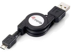 EQUIP 128595 USB 2.0 CABLE A/M -> MICRO B/M RETRACTABLE 1M