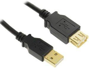 INLINE USB2.0 EXTENSION CABLE GOLD PLATED 2M BLACK