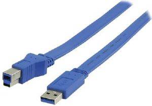 VALUELINE VLCP61105L30 USB A MALE TO USB B MALE FLAT CABLE 3M VALUELINE VLCP61105L30 USB A MALE TO USB B MALE FLAT CABLE 3M