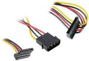 AKASA AK-CBPW01-30 POWER ADAPTER 4-PIN MOLEX TO 2X15-PIN SATA POWER 30CM