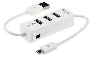 KALLIN 3-PORT USB HUB WITH MICRO-USB CONNECTOR WHITE