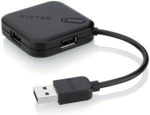 BELKIN F5U407CWBLK 4-PORT ULTRA MINI USB2.0 HUB BLACK BELKIN F5U407CWBLK 4-PORT ULTRA MINI USB2.0 HUB BLACK