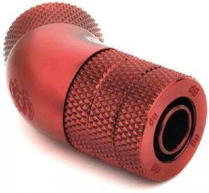 BITSPOWER CONNECTOR 45 DEGREE 1/4 INCH TO 10/8MM ROTATING BLOOD RED BITSPOWER CONNECTOR 45 DEGREE 1/4 INCH TO 10/8MM ROTATING BLOOD RED