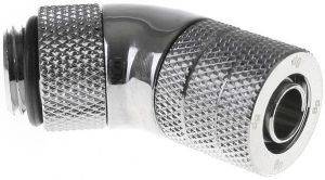 BITSPOWER CONNECTOR 45 DEGREE 1/4 INCH TO 10/8MM ROTATING SHINY SILVER BITSPOWER CONNECTOR 45 DEGREE 1/4 INCH TO 10/8MM ROTATING SHINY SILVER