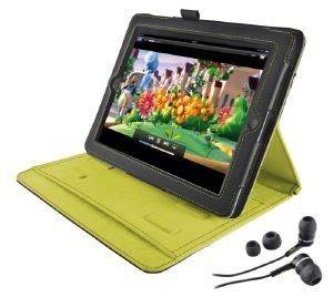 TRUST 19113 PREMIUM FOLIO STAND & IN-EAR HEADPHONE FOR IPAD GREY/LIME