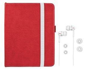 TRUST 19107 PREMIUM FOLIO STAND & IN-EAR HEADPHONE FOR IPAD RED/WHITE