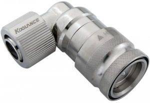 KOOLANCE QD3 FEMALE QUICK DISCONNECT NO-SPILL COUPLING, ANGLE COMPRESSION FOR 10X13MM (3/8X1/2IN)