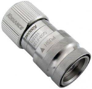 KOOLANCE QD3 FEMALE QUICK DISCONNECT NO-SPILL COUPLING, COMPRESSION FOR 13MM X 16MM (1/2IN X 5/8IN)