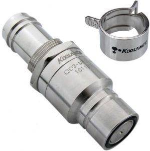 KOOLANCE QD3 MALE QUICK DISCONNECT NO-SPILL COUPLING, PANEL BARB FOR ID 13MM (1/2IN)