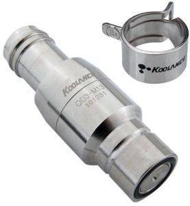 KOOLANCE QD3 MALE QUICK DISCONNECT NO-SPILL COUPLING, BARB FOR ID 13MM (1/2IN)