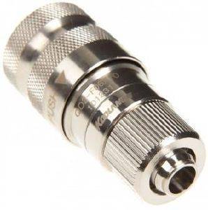 KOOLANCE QD2 FEMALE QUICK DISCONNECT NO-SPILL COUPLING, COMPRESSION FOR 06MM X 10MM (1/4IN X 3/8IN)